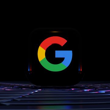 Google logo, 8K, Dark background, 5K