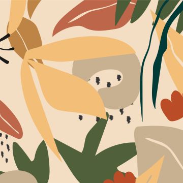 Abstract background, Boho design, Beige, 5K, Tropical