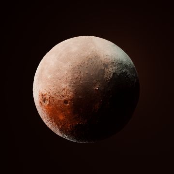 Moon, 3D Render, SpaceX, Brown background, Dark background, 5K, Brown aesthetic