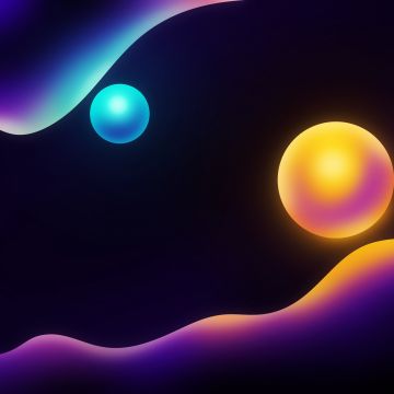 Spheres, Illustration, Glow, Digital composition, 5K