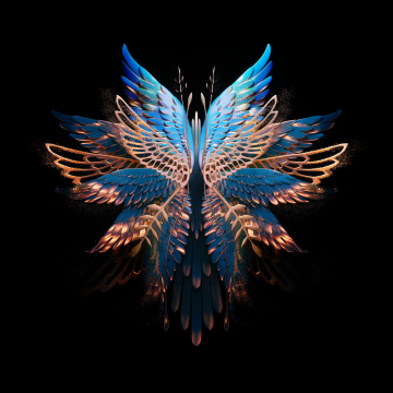 Abstract butterfly, Fold phone, Black background