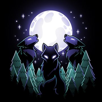 Wolves, Full moon, Night, Howling wolf, 5K, 8K, Black background