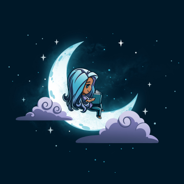 Dream, Cute Girl, Bedtime story, Crescent Moon, Dark blue, 5K, 8K, Night