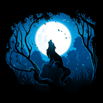 Howling wolf, Moon, Forest, Silhouette, Black background, 5K, 8K