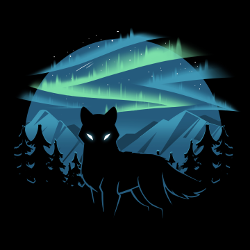 Wolf, Aurora Borealis, Black background, 5K, 8K