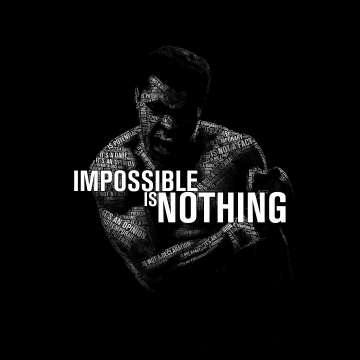 Muhammad Ali, Boxer, Nothing is Impossible, Black background, 5K, 8K, Popular quotes, Boxing