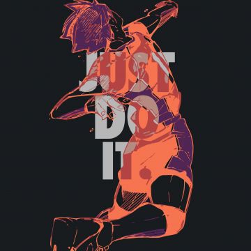 Just Do It, Volleyball player, Dark background, Volleyball, Haikyuu, Shoyo Hinata, Nike