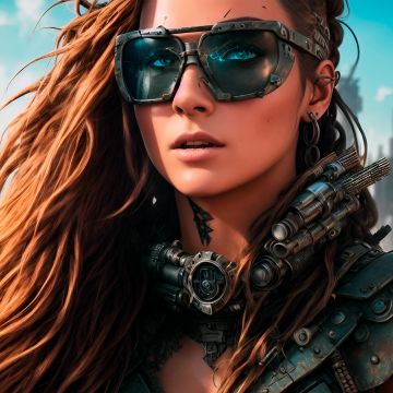 Warrior, Apocalyptic, Woman, Futuristic, AI art