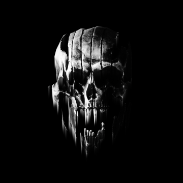 Skull, Black, Monochrome, 5K, AMOLED, Black and White