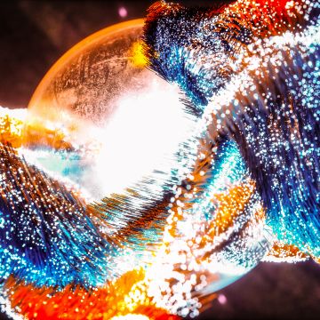 Particle explosion, Psychedelic, Colorful, 3D, Bright