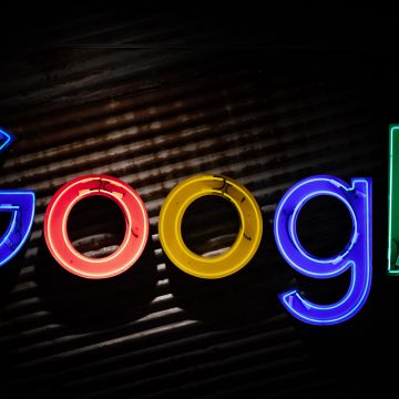 Google logo, Dark background, 5K