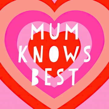 Mom Knows Best, Mother's Day, Pink background, Heart Background, 