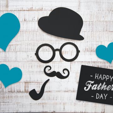 Happy Fathers Day, Decoration, Wooden background, 5K