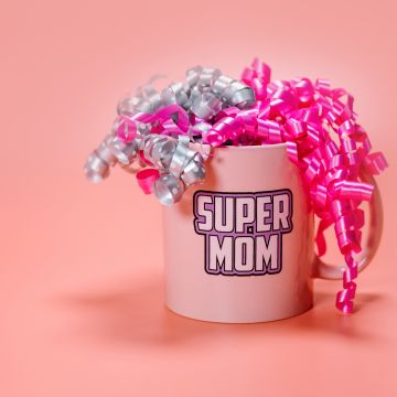Super MOM, Mug, Pastel pink, Happy Mother's Day, 5K