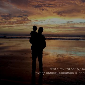 Father - Son, Happy Fathers Day, Beach, Silhouette, Dad quotes