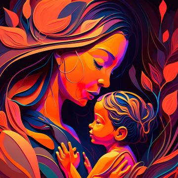 Mother's Day, Child, Mother, AI art, Mom
