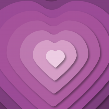 Love hearts, Heart Background, Purple background, Purple aesthetic, 5K