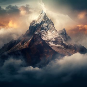 Mountain Peak, Alps, Clouds, 5K, 8K, AI art