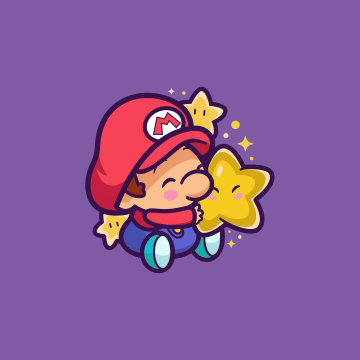 Super Mario, Cute Mario, Purple background, 5K, 8K, Simple
