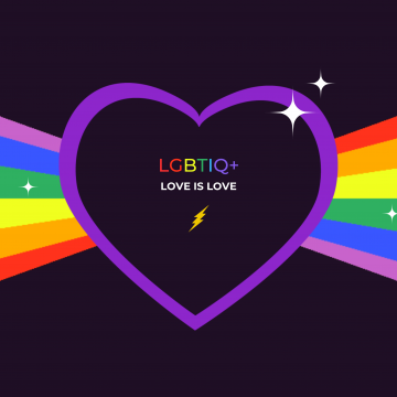 Love Is Love, LGBTQ, Rainbow, Love heart, Purple Heart, 5K