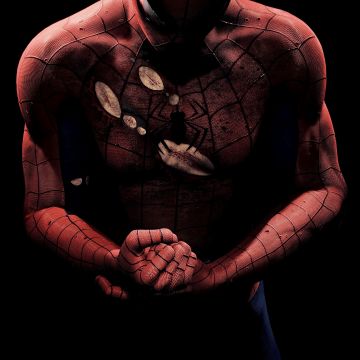 Spider-Man, Muscular, Marvel Superheroes, Black background, Spiderman