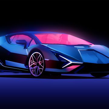 Lamborghini Sián FKP 37, Neon, AMOLED