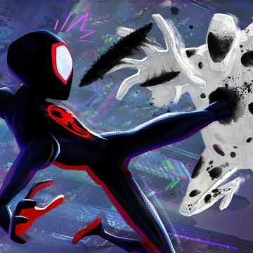 Spider-Man: Across the Spider-Verse, Boss Fight, Spider-Gwen, Miles Morales, Panorama, Spiderman