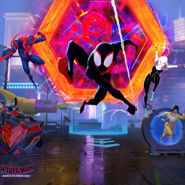 Free Fire, Spider-Man: Across the Spider-Verse, Miles Morales, Spider-Man 2099, Spider-Gwen, 5K, Spiderman