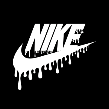 Nike, Drippy, 8K, Black background, Drippy typography