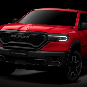 Ram pickup truck, 2023, Dark background