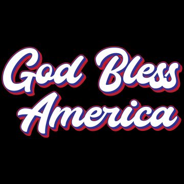 God Bless America, 4th of July, Independence Day, Black background, AMOLED