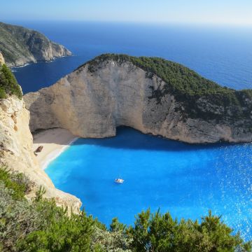 Zakynthos, Island, Navagio Beach, Shipwreck Beach, Ionian Islands, Greece, Cliff, Coast, Blue sea