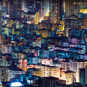 Illuminated, Cityscape, Buildings, Night City, Metropolis