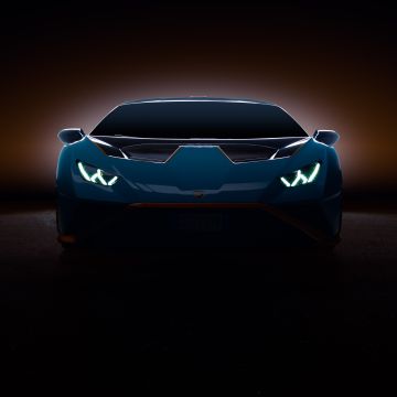 Lamborghini Huracán STO, Aesthetic, CGI, 5K, Dark background