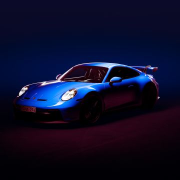Porsche 911 GT3, Aesthetic, CGI, 5K