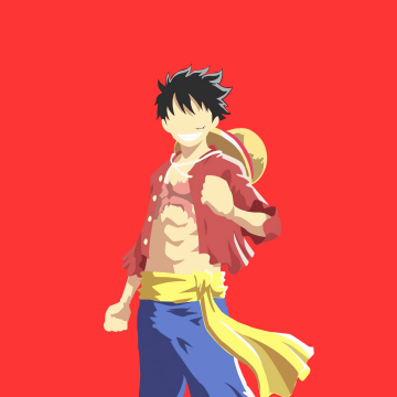Luffy, Minimalist, Faceless, 5K, Red background