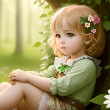 Cute child, AI art, Spring, Surreal, Adorable, Cute Girl, Pretty