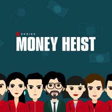 Money Heist, Characters, Netflix series, Minimal art