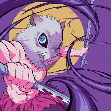 Inosuke Hashibira, Demon Slayer: Kimetsu no Yaiba, 5K, Purple