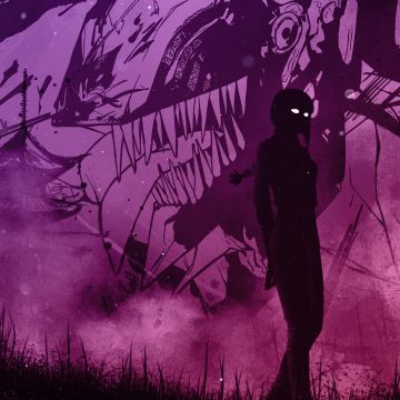 Makima, Silhouette, Chainsaw Man, Illustration, Pink aesthetic