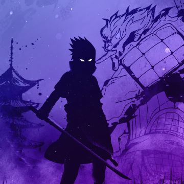 Sasuke Uchiha, Silhouette, Naruto, Illustration
