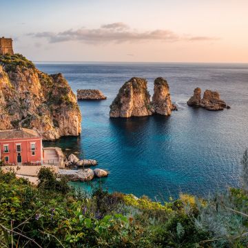 Mediterranean Sea, Rocks, Sicily, Italy, Serenity