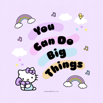 You Can Do It, Hello Kitty, Motivational quotes, Pastel purple