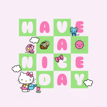 Have a nice day, Hello Kitty background, Sanrio