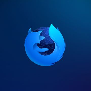 Firefox, Blue background, 5K, 8K