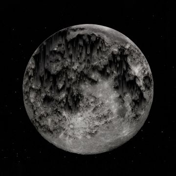 Full moon, CGI, Surreal, Outer space, 5K, Dark background
