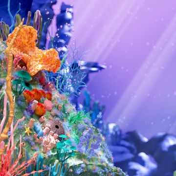 Aesthetic, Underwater, Coral reef, Digital Art, Ocean, Vibrant, Peaceful, Serene, Magical, Digital Art