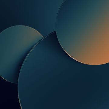 Dark blue, Circles, Gradient background, 5K