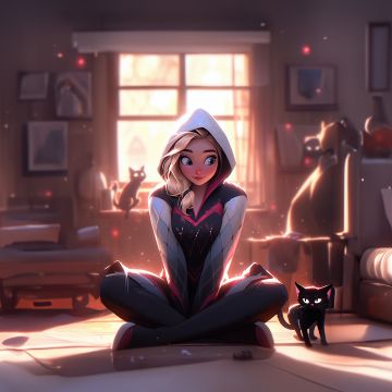 Gwen Stacy, AI art, Spider-Gwen, Marvel Superheroes, Spider-Verse