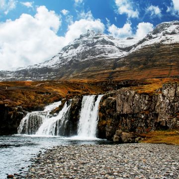 Waterfall, Mountain, Rocks, Wilderness, Landscape